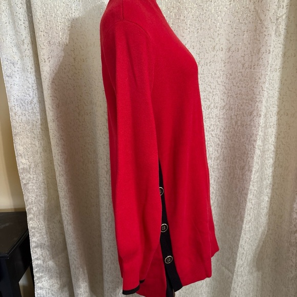 Chico's Women's Red Tunic Sweater w/ Tipping, NWT, Size 1/ (8-10) - Picture 3 of 4